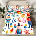 thumbnail image 2 of Feelyou Merry Christmas Child Full Size Sheets, Dreamy Fairy Tale Bed Sheets, Cartoon Royal Guarder Sheet Sets, Ultra Soft Home Decor, 4pcs, 2 of 7