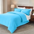 thumbnail image 3 of Superior Cotton Flannel Solid Duvet Cover Set, Twin, Blue, 3 of 9