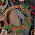 thumbnail image 4 of 60 Pcs Artificial Pine Needles Branches,Artificial Red Berry Stems Fake Greenery Pine Picks Christmas Red Berry Picks Holly Berries Branches Christmas Fake Tree Branches for DIY Garland Wreath, 4 of 7