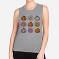 thumbnail image 2 of Fall Pumpkins and Flowers Women's Muscle Tank Small Heather Grey, 2 of 5