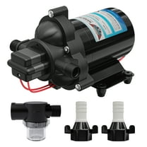 Leisure Coachworks Fresh Water Pump, 12V DC Self Priming Diaphragm Water Pump, 3.5 GPM with Adapters, Strainer Filter for RV, Yacht, Garden, Camper