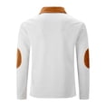 thumbnail image 5 of BRGZLK Long Sleeve Polo Shirts for Men Trendy Color Blocking Zipper Turn Down Collar Casual Cozy Sports Tops for Daily Wear White L, 5 of 5