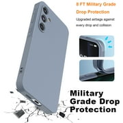 For Samsung Galaxy A55 5G Phone Case, Ebizware Shockproof Liquid Silicone Case Full-Body Protective Rugged Rubber Slim Cover with Microfiber Lining for Galaxy A55 5G (Gray)