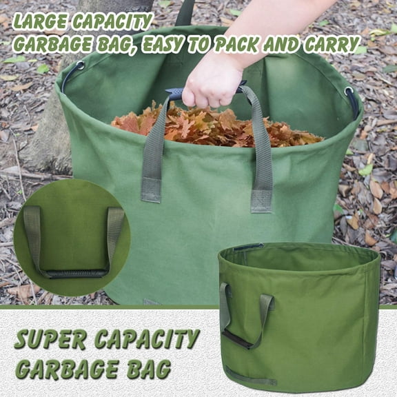 Garden waste bag, Reusable Garden Leaf Bags for Patio, Yard, Trash Can, Green