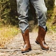 thumbnail image 3 of Men’s Durable Western Work Boots, Leather & Camo Mid-Calf Cowboy Boots, Non-Slip Outsole for Construction, Farm & Outdoor Activities, 3 of 6