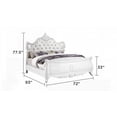 thumbnail image 3 of Queen Size Wood Platform Bed Frame with Pearl White Finish, No Box Spring Needed, Main Bedroom, 3 of 5