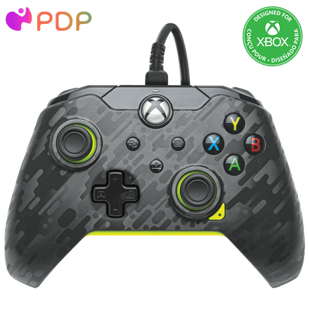 PDP Wired Controller: Electric Carbon - Xbox Series X|S, Xbox One, Xbox, Windows 10/11