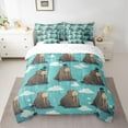 thumbnail image 2 of Feelyou Child Kawaii Walrus Twin Bedding Sets 7-Piece, Funny Ocean Wildlife Bedding Comforter Set, Cute Cartoon Animal Reversible Sheet Sets, Breathable Home Decor, 2 of 7
