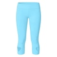 thumbnail image 6 of Women's High Waisted Yoga Pants, Heart Shaped Hollow Out Capri Leggings, 7/8 Length Workout Running Pants, Stretchy Comfort Gym Tights for Women-Light Blue, 6 of 8