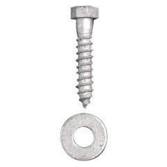 1/4" x 3" Hot Dipped Galvanized Lag Screws w/Flat Washers, Grade A, Quantity 100- by DyGTyX,