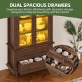 thumbnail image 5 of Uforic 73" Arched Pantry Cabinet with LED Light, Drawers, Shelves, Farmhouse Kitchen Storage, Brown, 5 of 9