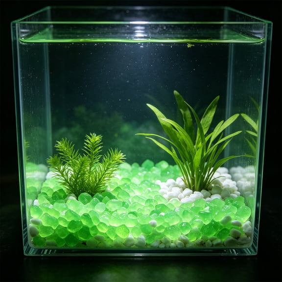 Super Bright Glow in Dark Pebbles 100Pcs, 0.2-0.35in Small Fluorescent Fine Gravel for Aquarium Substrate, Mixed Color Night Luminous Stones for Vase Decor, Aquascaping, Gardening & Terrarium