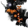 thumbnail image 5 of Northlight Ornaments and Ghost Halloween Twig Pine Wreath - 24" - Orange and Black - Unlit, 5 of 11