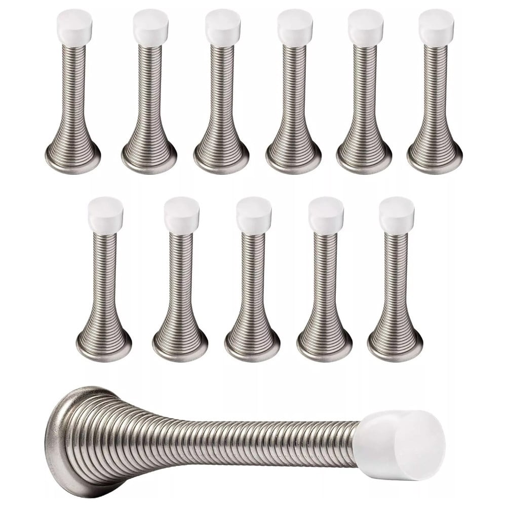 12-Pack Heavy Duty Spring Door Stops - Protect Your Doors And Wall With