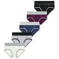 thumbnail image 5 of Womens Underwear High Waist 5PC Underpants Knickers Patchwork Bikini Solid Brief Panties, 5 of 7