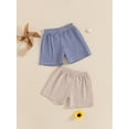 thumbnail image 6 of BemeyourBBs 2 Pack Toddler Baby Girl Boy Plaid Gingham Shorts Set Infant Girls Boys Summer Elastic Waist Checkered Loose Fit Shorts Bottoms, 6 of 9