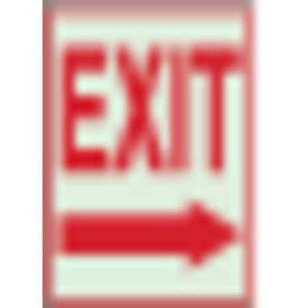 BRADY 80218 Exit Sign,14 x 10In,R/WHT,Exit,ENG,SURF