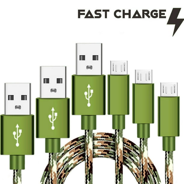 3 Pack 10ft Agoz Extra Long Camo Durable Heavy Duty Fast Charging Cable Micro Usb Charger Cord For Sony Playstation 4 Slim Ps4 Dualshock Controller Walmart Com Walmart Com