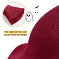 thumbnail image 3 of Sombrero de bruja Leuceiy Halloween de lana para mujer, ala ancha, 3 of 7