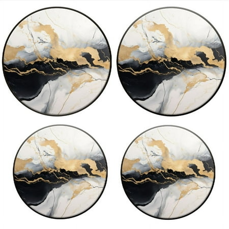 

Bahomeck Electric Stove Burner Covers Set Of 4 Abstract Black And WhiteMarble With Fluid Lines Metal Gas Stove Burner Covers Protecting Gas Stoves 8 Inch And 10 Inch
