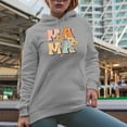 thumbnail image 2 of Retro Mama with Flowers Art Mother's Day Merch Gift, Heather Grey Hooded Sweatshirt or Hoodie, 3XL, 2 of 5