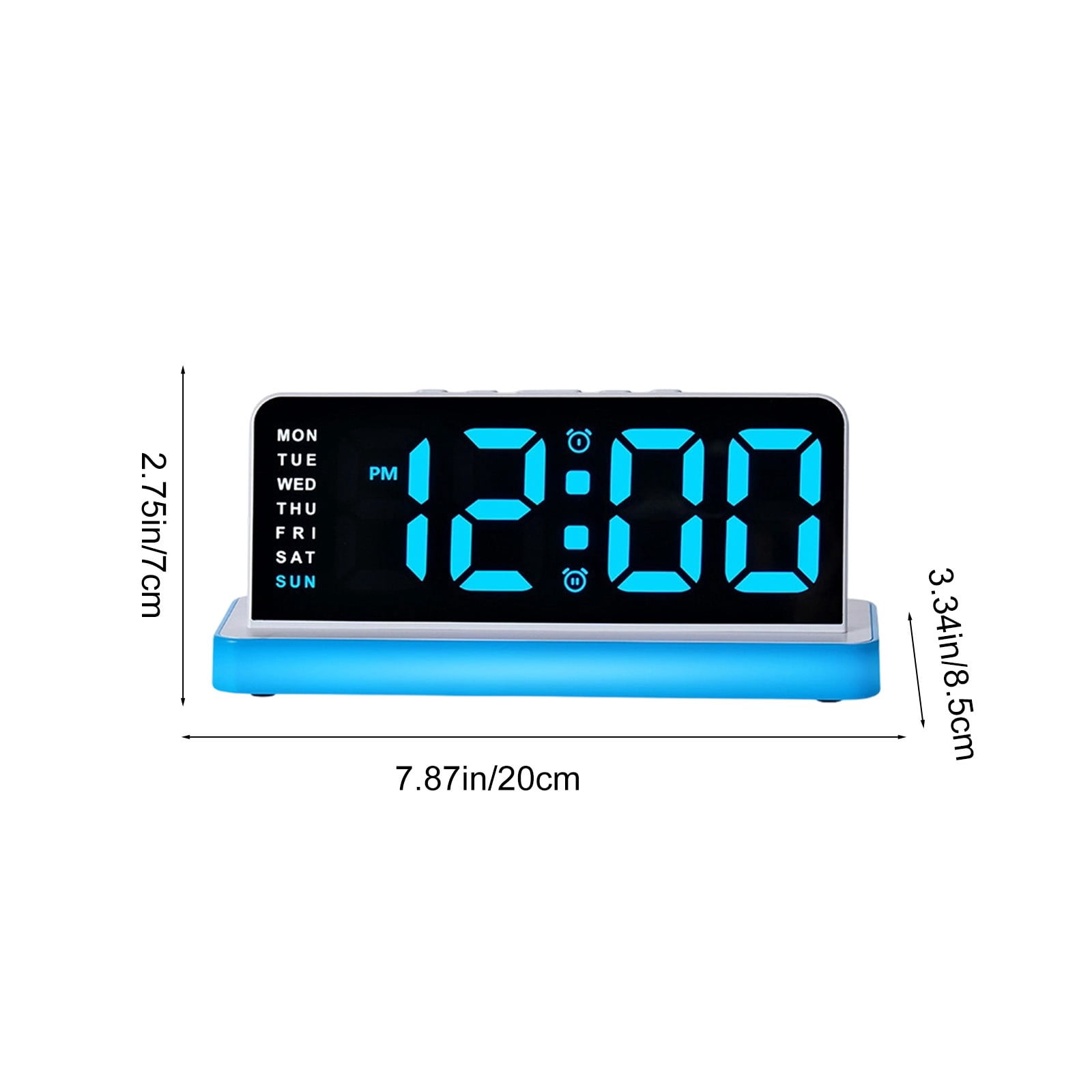 SPOORYYO Digital Wall Clock with Large Display, Alarm, Calendar, Adjustable Brightness and Temperature, Desk or Wall Mount