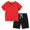 Red, variant on YUNLIUU Kids Boys' Shorts Sets, Summer Drawstring 2-Piece Cotton Outfit Sets,11-12 T,Black1