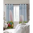 thumbnail image 4 of Easter Blackout Curtains for Bedroom Living Room Darkening Curtains 84 Inch Length 2 Panels Set Wooden Bunny Colorful Eggs Spring Floral Retro Art Window Curtain Window Treatment Drapes 42"x84", 4 of 9