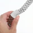 thumbnail image 6 of 22mm Stainless Steel Solid Links Bracelet Watch Band Strap Curved End with 4pcs Watch Spring Bars (Silver), 6 of 6