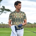thumbnail image 3 of Yiaed Traditional Tribal Aztec1Print Men's Short Sleeve Polo Shirt,Golf Polo for Men Three-Button Golf Shirt Athletic Casual Collared T-Shirt- 4X-Large, 3 of 7