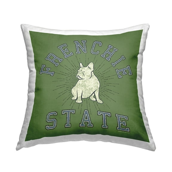 Stupell Industries Vintage Frenchie State Decorative Printed Throw Pillow Design by Spirit Animals/Life Is High.