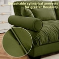 thumbnail image 6 of LiviNest Modular Cloud Sofa for Large Living Room: 3-Piece Sectional with Deep Seat Support - 113-Inch Oversize Velvet Sofa for Family Movie Nights & Easy Doorway Entry - Olive Green, 6 of 6
