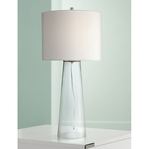 360 Lighting Coastal Table Lamp Clear, Glass Column Floor Lamp