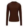 thumbnail image 4 of FUYUDY Women Blouse Casual Fashion Semi Turtleneck Slim Fit Basic Ribbed Knit Long Sleeve Tops Everyday And Layering Versatile Female Solid Color Dailywear, 4 of 4