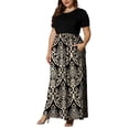 thumbnail image 5 of TARAINYA Women Plus Size Summer Short Sleeve Maxi Dress Casual Loose Long Dress with Pockets Round Neck Elastic Waist Solid Floral, 5 of 8