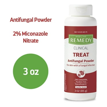 Medline Remedy Clinical Antifungal Powder, 3 oz, 12 Count, Vanilla Scented