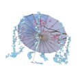 thumbnail image 2 of Paraguas chino-japonés de papel aceitado, hecho a mano, 81,3 cm, paraguas clásico de danza Rosa y azul, 2 of 9