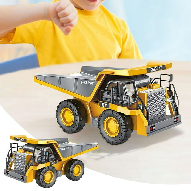 Alloy Remote Control Dump Truck Engineering Toy Vehicle Kids Playground Self Unloading Construction Vehicle