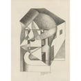 thumbnail image 3 of Enrico Prampolini 19x24 Black Modern Framed Museum Art Print Titled - Architectonic Absolute; Head and Houses (Futurista&nbsp;Roma) (1920), 3 of 5