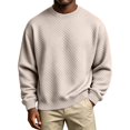 thumbnail image 2 of Men's Sweatshirt Solid Color Casual Loose Round Neck Sweatshirt Fall Winter, 2 of 7
