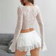 thumbnail image 4 of Camisola moldeadora de cintura con lazo sin espalda informal de encaje para mujer, top de poliéster, 4 of 4