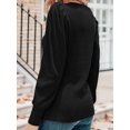 thumbnail image 6 of Women Sweaters Puff Long Sleeve V Neck Shirts Casual Tunic Tops Black M, 6 of 7