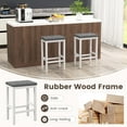 thumbnail image 6 of Costway Tufted Square Seat Padded Footrest Bar Stools, Grey & White (Set of 2), 6 of 8