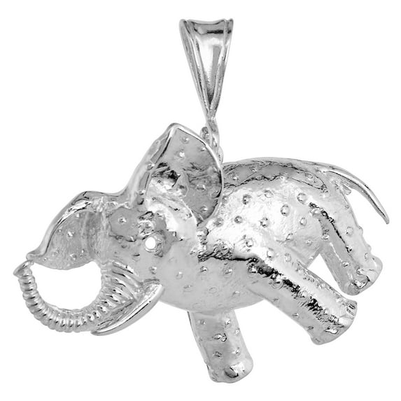 925 Sterling Silver Large Elephant Animal Charm Pendant 28mm