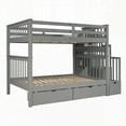 thumbnail image 4 of Full Over Full Bunk Bed with Shelves & 6 Storage Drawers - Gray, Maximize Space & Ensure Safety, 4 of 13