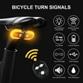 thumbnail image 2 of Luces de giro para bicicleta, luces de giro brillantes para bicicleta, delanteras y traseras, impermeables, con control remoto inalámbrico, luz trasera para bicicleta, recargable por USB, 2 of 5
