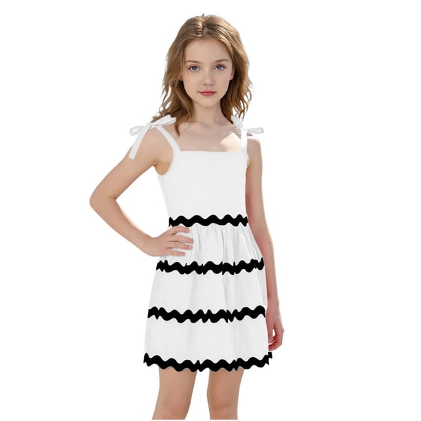 Vestido de Cumpleaños para Niñas Color Sólido Camisola de Moda Y Cómoda Vestido Casual para Niñas