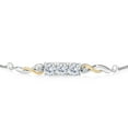 thumbnail image 2 of Gem Stone King 925 Sterling Silver and 10K Yellow Gold White Moissanite Tennis Bracelet for Women (1.52 Cttw, Gemstone Birthstone, Fully Adjustable up to 9 inch), 2 of 4