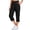 Black, variant on Women Capri Pants High Waisted Drawstring Summer Yoga Pants Workout Cropped Joggers Lounge Pants with Pockets