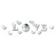 thumbnail image 1 of Bricolaje Silver Acrílico Espejo Etiqueta De Pared Amor Reloj Movimiento Decoración 1111Fourone JJ2632, 1 of 1